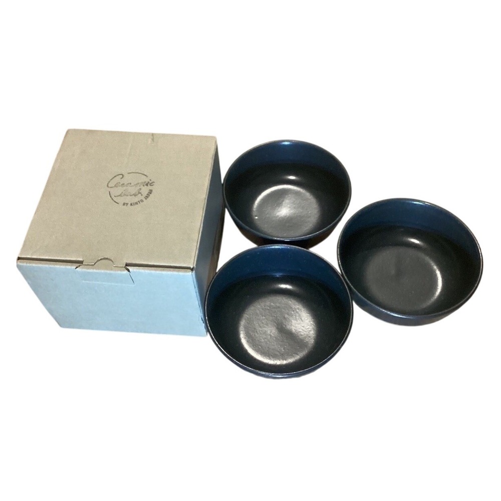 Kinto Ceramic Lab Japan Set of 3 Bowls Gray Dinnerware Serving Kitchen New